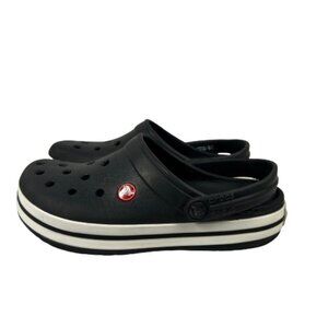 Crocs Womens Clog Shoes Crocband Slip On Casual Comfort Black & White Size 7